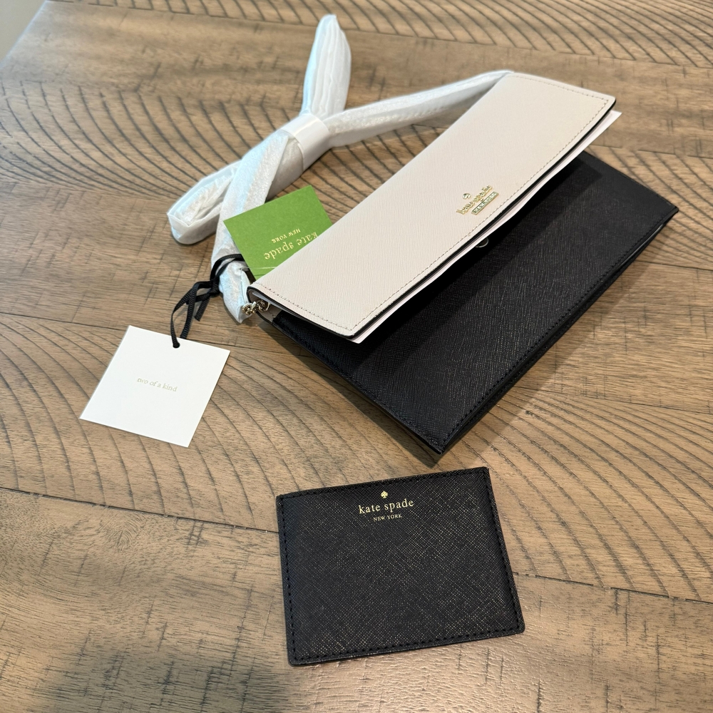 NWT Kate Spade Cameron Street Brennan Crossbody Clutch Tusk/Black - Picture 2 of 11